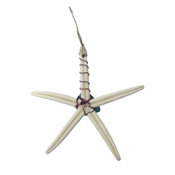 Handcrafted Ornament or Suncatcher - Wire‎ Wrapped Starfish with Sea Glass - Picture 4 of 4